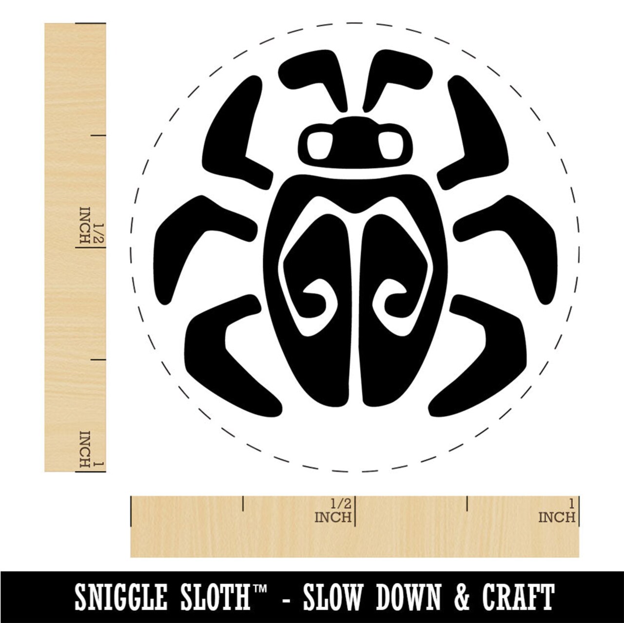 Tribal Southwestern Bug Insect Beetle Rubber Stamp for Stamping Crafting Planner